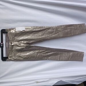 RICH & SKINNY Silver Foil Legacy Stretch Low Rise Skinny Denim Jeans 26, 30" Ins